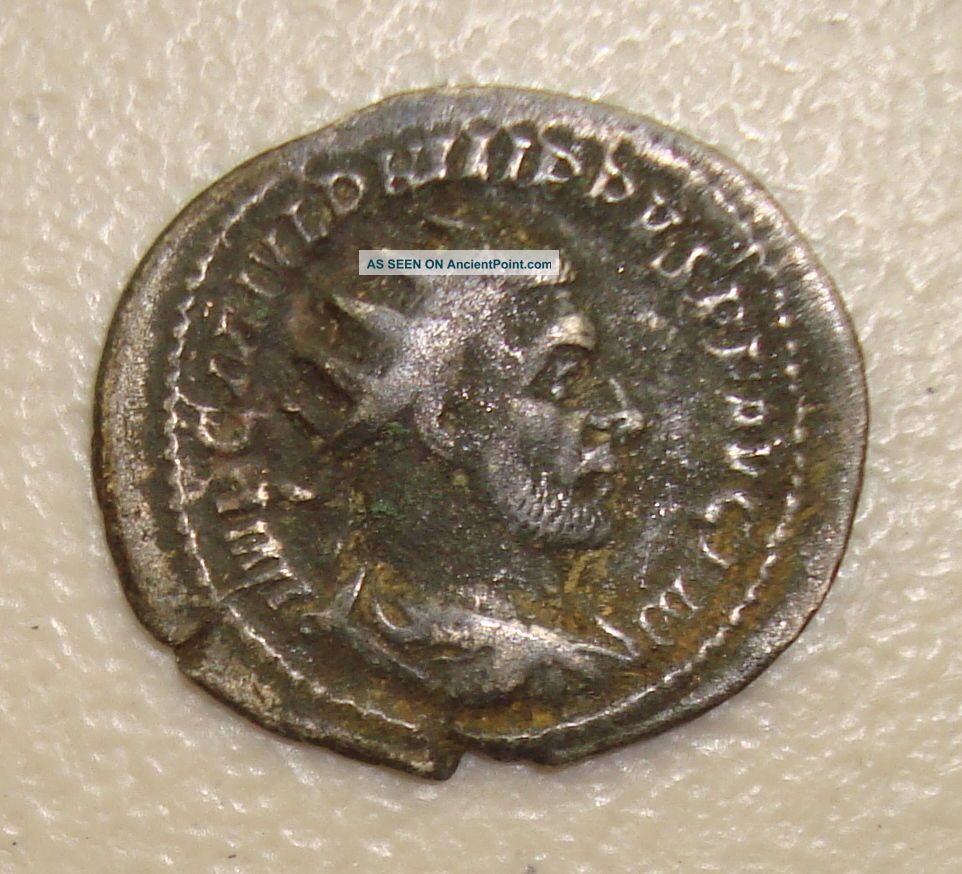 244 - 249 Ad Philip I,  Virtus Standing Reverse Ancient Roman Silver Antoninianus Roman photo