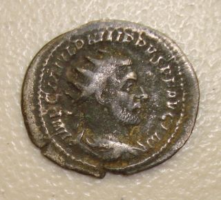 244 - 249 Ad Philip I,  Virtus Standing Reverse Ancient Roman Silver Antoninianus photo