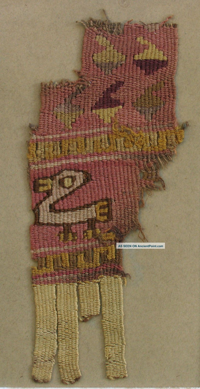 1000 Ce/ad Pre Columbian Tunic Fragment,  South America,  Textile,  Fabric,  Ancient The Americas photo