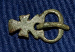 Medieval Cross / Crusiform Buckle - Circa 1300 Ad photo
