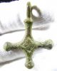 Rare Saxon Era Bronze Cross Pendant - Religious Artifact - Wearable - Ks74 Scandinavian photo 1