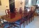 Thomasville Duncan Phyfe Double Pedestal Inlaid Mahogany Dining Table And Pads Post-1950 photo 1