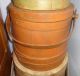 Large Stack Of 5 Old Painted Firkin - Sugar Bucket - Graduated Sizes Primitives photo 4