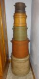Large Stack Of 5 Old Painted Firkin - Sugar Bucket - Graduated Sizes Primitives photo 8