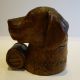 Antique Black Forest Figural (dog) Inkwell With Whisky Barrel C.  1890 Carved Figures photo 2