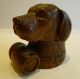 Antique Black Forest Figural (dog) Inkwell With Whisky Barrel C.  1890 Carved Figures photo 4