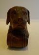 Antique Black Forest Figural (dog) Inkwell With Whisky Barrel C.  1890 Carved Figures photo 5