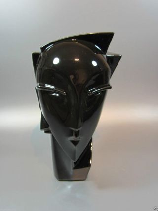 Vintage Lindsey B.  Balkweill Inspiration Black Ceramic Art Deco 12 ½ 