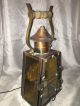 Antique/vintage Age Copper Metal/wood/glass Lantern Light Fixture Architectural Chandeliers, Fixtures, Sconces photo 1