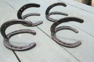 4 Vintage St.  Croix Horse Shoes Forged Wall Hooks,  Gun Rack,  Coat Rack Ect photo