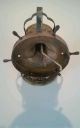 Vintage Outdoor Brass Glass Jar Light Fixture With Ship ' S Wheel Lamps & Lighting photo 3