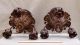 Pr Small 1900s Antique Bronze Acanthus Leaves 3 - Socket Chandelier Lamp Fixtures Chandeliers, Fixtures, Sconces photo 2