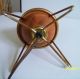 Vintage Mid Century Atomic Wood Brass Table Lamp 28 