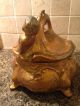 Antique Spelter Metal Victorian Art Nouveau Trinket Jewelry Box With Cherub Art Nouveau photo 2