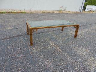 Mastercraft Brass Coffee Table With Greek Key Accents photo