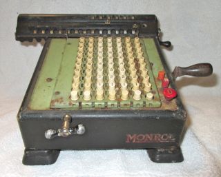 Vintage High - Speed Hand - Crank Monroe Calculator/adding Machine - Art Deco photo