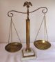 Antique Vintage Brass Attorney Scales Of Justice W Fine Marble Base From Italy Scales photo 1