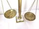 Antique Vintage Brass Attorney Scales Of Justice W Fine Marble Base From Italy Scales photo 7