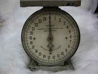 Vintage Metal Scale By Summerfield & Hecht Weighs 25 Lbs.  By Ounces 1912 - 1913 photo