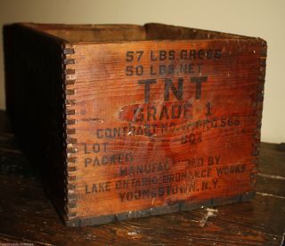 Old Wooden Ww2 Tnt High Explosives Box Lake Ontario Ordnance Youngstown Ny photo