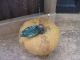 Primitive Halloween Pumpkin Pinkeep With Antique Cast Iron Base Thimble & Pins Primitives photo 1
