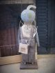 Primitive Halloween Pumpkin Pinkeep With Antique Cast Iron Base Thimble & Pins Primitives photo 5