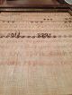 Antique Hand Stitched Sampler 19th Century Alphabet Folk Art Linen Embroidery Primitives photo 9