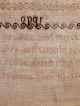Antique Hand Stitched Sampler 19th Century Alphabet Folk Art Linen Embroidery Primitives photo 6