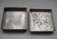 Old Chinese Silver Carved Dragon And Phoenix Shape Boxes Boxes photo 2