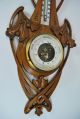 Antique Floral Carved Reticulated Barometer / Thermometer,  Germany. Barometers photo 5