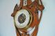 Antique Floral Carved Reticulated Barometer / Thermometer,  Germany. Barometers photo 6