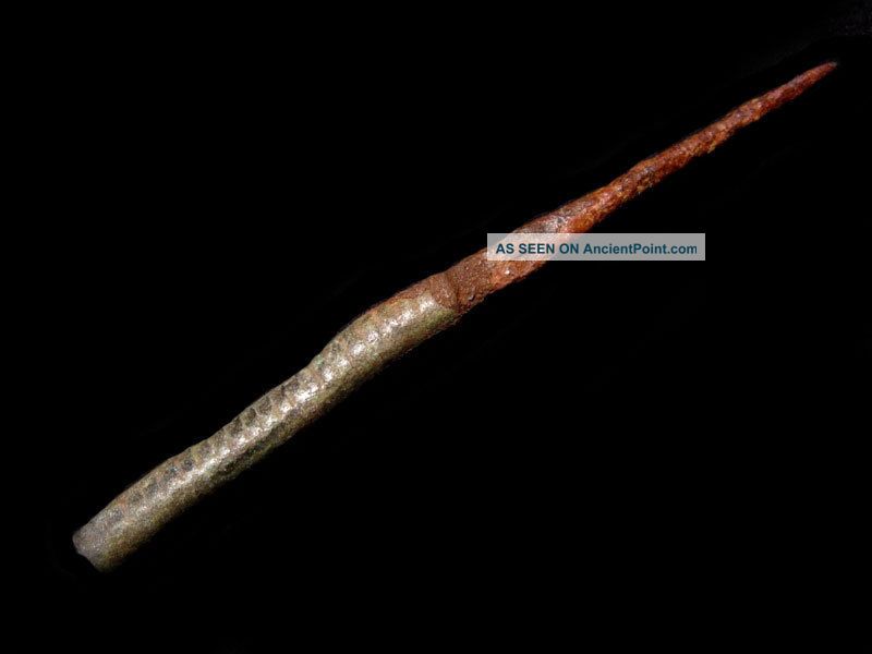 Very Rare Roman Medical Iron Tool W/ Bronze Handle, Roman photo