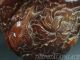 Old Chinese Ox Horn Carved Bowl/brush Washer Fishes Flirting W/ Lotus On Surface Bowls photo 6