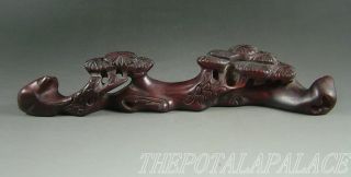 Old Chinese Rosewood Carved Brush Holder Natural Pine Tree Trunk Style photo