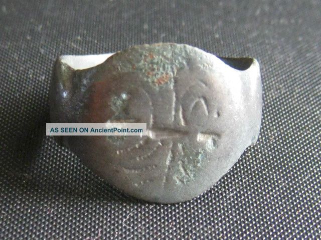 Antiques Roman Bronze Ring Found With Metal Detector Roman photo