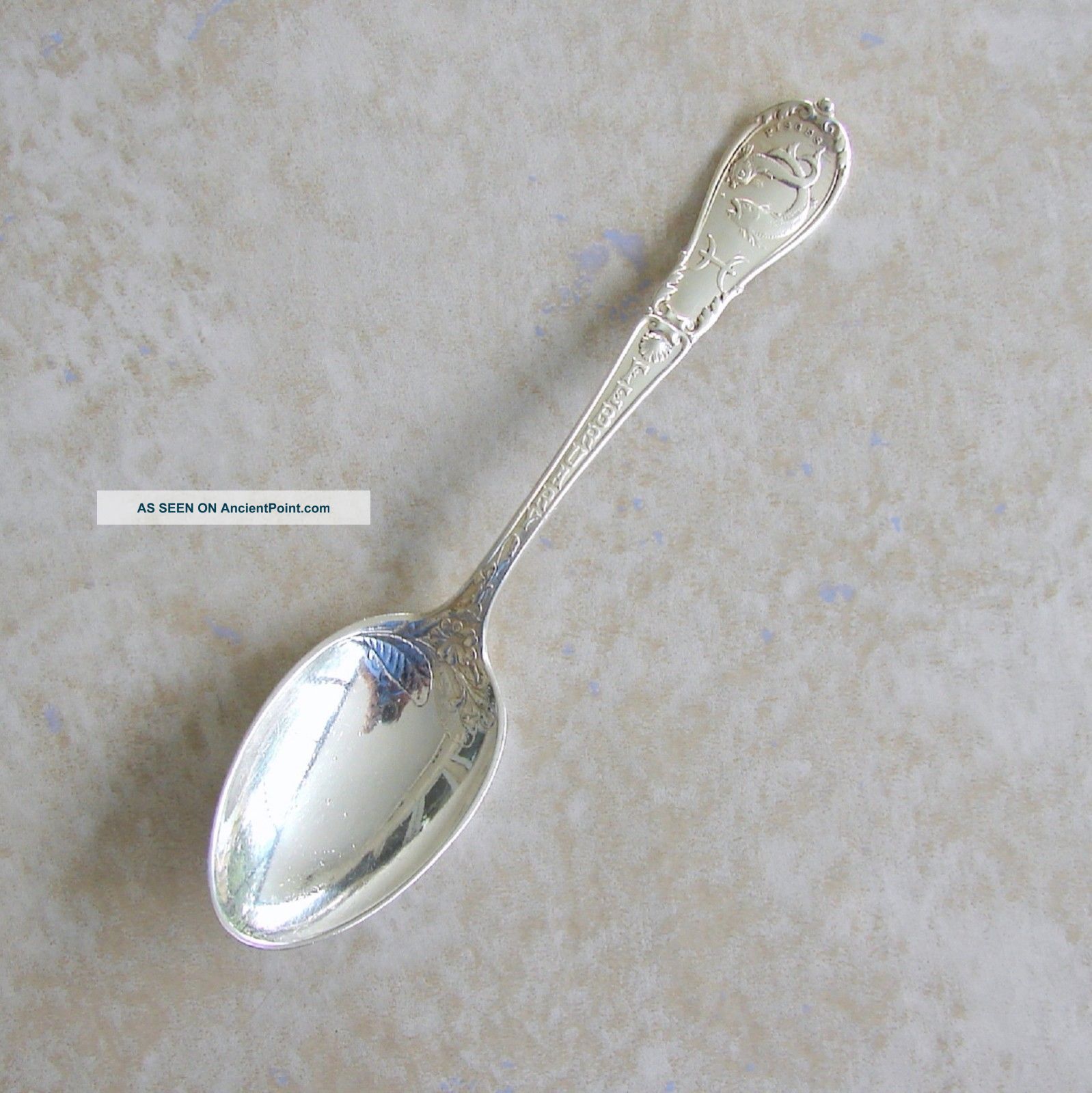 Gorham Pisces Zodiac Sterling Silver Souvenir Spoon Fish February Monogram Souvenir Spoons photo