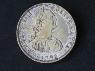 Fabulous Paris France Antique King Charles 1111 Of Spain Coin Replica Button 54 photo