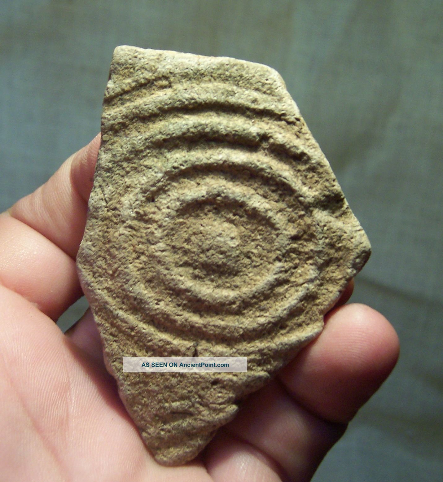 Precolumbian Pottery Shard Alabama 900 - 1200 A.  D.  