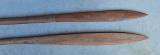 Rare Old Aboriginal Ritual Payback Spears - Incised Decoration photo