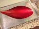 Vintage Modern Reed And Barton Enamel Teardrop Silver Plated Dish Red Bowls photo 1