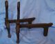 Antique Wrought Iron Diminutive Skeleton Keyhole Fireplace Andirons Fire Dogs N Hearth Ware photo 2