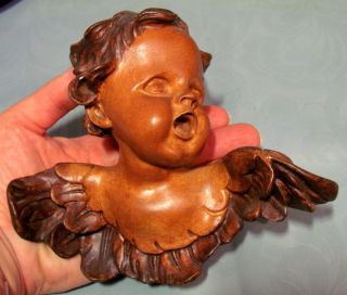 Vintage Singing Cherub Angel Putto Art Pottery Wall Figure 5.  75 