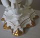 Antique Repro Porcelain White And Gold Candlestick Baroque Leaf & Dolphin Motif Candlesticks photo 5