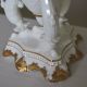 Antique Repro Porcelain White And Gold Candlestick Baroque Leaf & Dolphin Motif Candlesticks photo 6