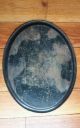 Vintage 1950s Metal Tole Ware Hand Painted Serving Tray 17.  5 