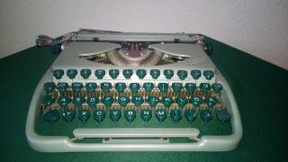 Flat Vintage Typewriter Neckermann Brilliant Junior Identical To Groma Kolibri photo