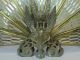 Vtg Japanese Brass Fireplace Hearth Fan Screen Winged Lion Griffin Peacock Style Hearth Ware photo 4