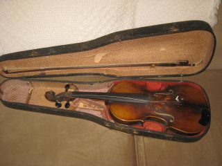 Antique Antonious Stradivarius 4/4 Violin 1739 Copy With Bow And Gsb Wood Case photo