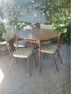 Vintage Mid Century Modern Dinette Table And Chairs Kitchen Dining Walnut Mid-Century Modernism photo 1