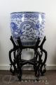 Important Huge Antique Chinese Blue,  White Porcelain Fish Bowl Planter W Dragon Vases photo 1